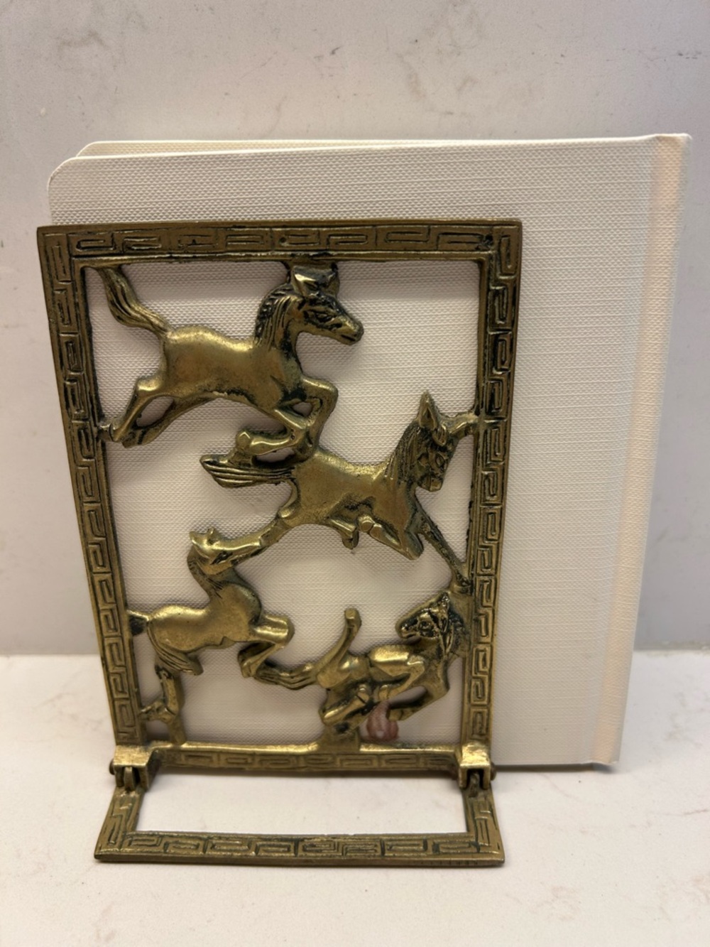 Vintage Brass Running Horses Bookend - Picture 3 of 5